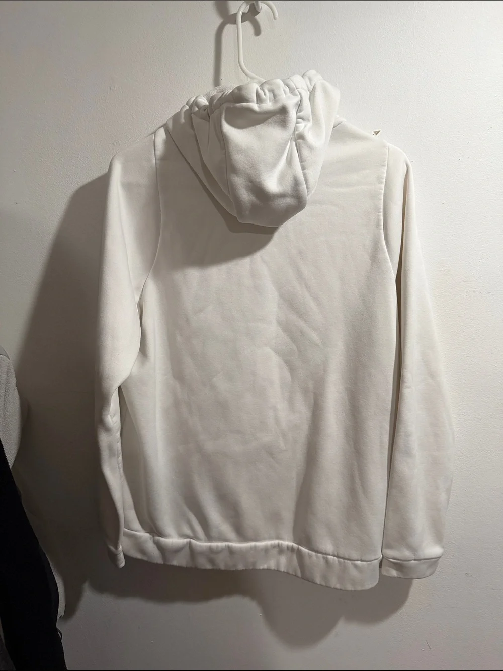 Nike White Hoodie with Black Swoosh and Drawstrings